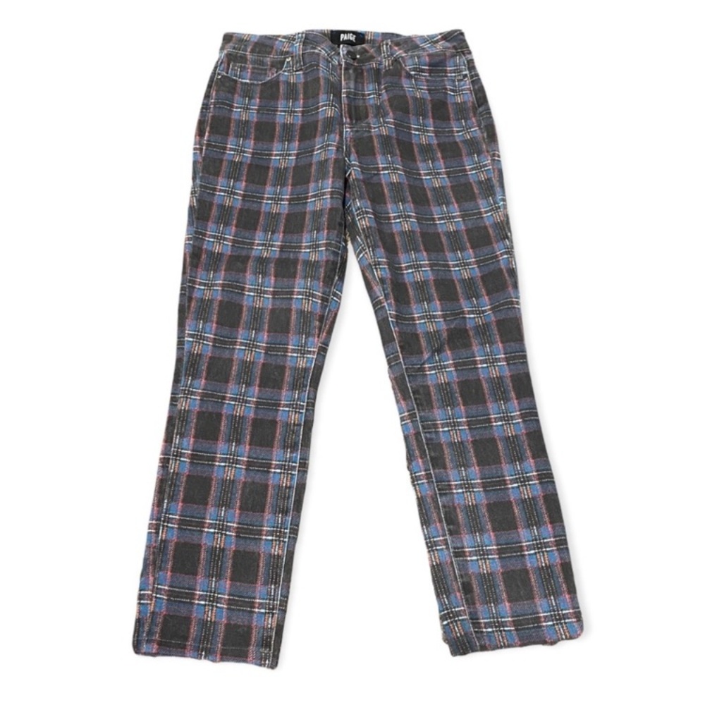 PAIGE Hoxton High Rise Ultra Skinny Jean, Black Atlantic Tartan Plaid, 29